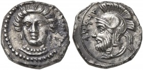 CILICIA. Tarsos. Tarkumuwa (Datames), satrap of Cilicia and Cappadocia, 384-361/0 BC. Obol (Silver, 10 mm, 0.81 g, 10 h). Diademed female head facing ...