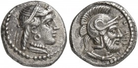 CILICIA. Tarsos. Tarkumuwa (Datames), satrap of Cilicia and Cappadocia, 384-361/0 BC. Obol (Silver, 10 mm, 0.85 g, 12 h). Draped female bust to right,...