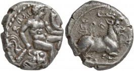 CYPRUS. Salamis. Evagoras I, circa 411-374 BC. Tetrobol (Silver, 15 mm, 3.24 g, 9 h). ???-[?-?] ('e-u-wa-ko-ro' in Cypriot syllabic script) Herakles, ...