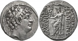 SELEUKID KINGS OF SYRIA. Philip I Philadelphos, circa 95/4-76/5 BC. Tetradrachm (Silver, 27 mm, 15.64 g, 1 h), Antioch, 88/7-76/5. Diademed head of Ph...