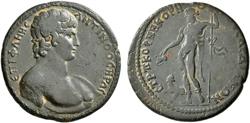 LYDIA. Sardis. Antinoüs, died 130. Medallion (Bronze, 34 mm, 21.10 g, 6 h), P. C...