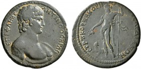 LYDIA. Sardis. Antinoüs, died 130. Medallion (Bronze, 34 mm, 21.10 g, 6 h), P. Cornelius Cornutus, strategos, 131. ANTINOOC HPΩC - ЄΠIΦANHC Bare-heade...