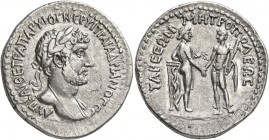 CILICIA. Tarsus. Hadrian, 117-138. Tridrachm (Silver, 27 mm, 10.61 g, 12 h). ΑΥΤ ΚΑΙ ΘΕ ΤΡΑ ΠΑΡ ΥΙ ΘΕ ΝΕΡ ΥΙ ΤΡΑΙ ΑΔΡΙΑΝΟϹ ϹΕ Laureate and draped bust...
