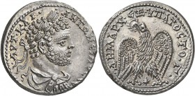SYRIA, Seleucis and Pieria. Laodicea ad Mare. Caracalla, 198-217. Tetradrachm (Silver, 26 mm, 13.99 g, 12 h), 212-213. •AYT•KAI• •ANTΩNЄINOC•CЄ Laurea...