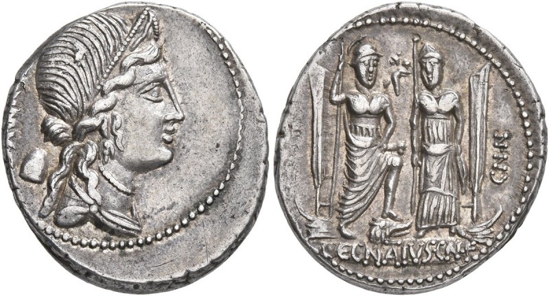 Cn. Egnatius Cn.f. Cn.n. Maxsumus, 76 BC. Denarius (Silver, 20 mm, 4.12 g, 11 h)...