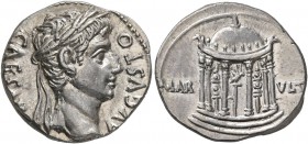 Augustus, 27 BC-AD 14. Denarius (Silver, 18 mm, 3.83 g, 6 h), uncertain mint in Spain (Colonia Patricia?), 19-18 BC. CAESAR[I] AVGVSTO Laureate head o...