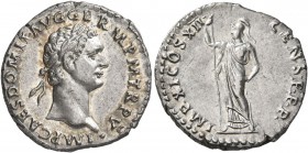 Domitian, 81-96. Denarius (Silver, 20 mm, 3.57 g, 6 h), Rome, 86. IMP CAES DOMIT AVG GERM P M TR P V• Laureate head of Domitian to right. Rev. IMP•XI•...