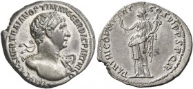 Trajan, 98-117. Denarius (Silver, 21 mm, 3.40 g, 6 h), Rome, autumn 116-August 117. IMP CAES NER TRAIANO OPTIM AVG GER DAC PARTHICO Laureate bust of T...