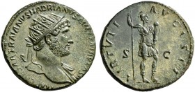 Hadrian, 117-138. Dupondius (Orichalcum, 27 mm, 10.77 g, 6 h), Rome, 119-121. IMP CAESAR TRAIANVS HADRIANVS P M TR P COS III Radiate head of Hadrian t...