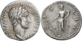 Hadrian, 117-138. Denarius (Silver, 18 mm, 3.51 g, 7 h), uncertain eastern mint, after 128. HADRIANVS AVGVSTVS P P Laureate head of Hadrian to right. ...