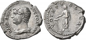 Hadrian, 117-138. Denarius (Silver, 20 mm, 3.61 g, 5 h), Rome, 134-138. HADRIANVS AVG COS III P P Bare-headed and draped bust of Hadrian to left. Rev....