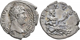 Hadrian, 117-138. Denarius (Silver, 20 mm, 3.09 g, 6 h), Rome, 134-138. HADRIANVS AVG COS III P P Bare head of Hadrian to right. Rev. NILVS Nilus recl...