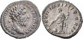 Marcus Aurelius, 161-180. Denarius (Silver, 19 mm, 3.27 g, 6 h), Rome, 167-168. M ANTONINVS AVG ARM PARTH MAX Laureate head of Marcus Aurelius to righ...