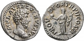 Lucius Verus, 161-169. Denarius (Silver, 19 mm, 3.42 g, 12 h), Rome, 161-162. IMP L AVREL VERVS AVG Laureate and cuirassed bust of Lucius Verus to rig...