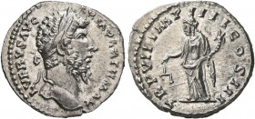 Lucius Verus, 161-169. Denarius (Silver, 19 mm, 3.50 g, 12 h), Rome, 167-168. L VERVS AVG ARM PARTH MAX Laureate head of Lucius Verus to right. Rev. T...