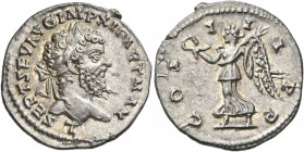 Septimius Severus, 193-211. Denarius (Silver, 20 mm, 3.15 g, 11 h), Laodicea, 198-202. L SEPT SEV AVG IMP XI PART MAX Laureate head of Septimius Sever...