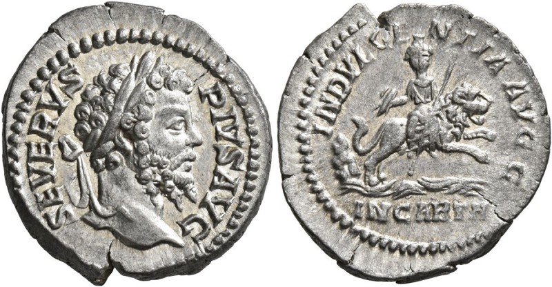Septimius Severus, 193-211. Denarius (Silver, 19 mm, 3.48 g, 6 h), Rome, 203. SE...