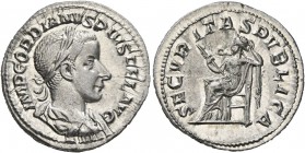 Gordian III, 238-244. Denarius (Silver, 20 mm, 3.15 g, 1 h), Rome, 241. IMP GORDIANVS PIVS FEL AVG Laureate, draped and cuirassed bust of Gordian III ...