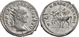 Trajan Decius, 249-251. Antoninianus (Silver, 22 mm, 3.97 g, 6 h), Rome or Mediolanum, summer 251. IMP CAE TRA DECIVS AVG Radiate and cuirassed bust o...