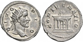 Trajan Decius, 249-251. Antoninianus (Silver, 24 mm, 4.28 g, 6 h), commemorative issue for Divus Antoninus Pius (died 161), mid 251. DIVO PIO Radiate ...
