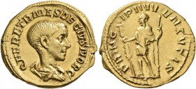 Herennius Etruscus, as Caesar, 249-251. Aureus (Gold, 19 mm, 4.80 g, 12 h), Rome, circa 250-251. Q HER ETR MES DECIVS NOB C Bare-headed and draped bus...