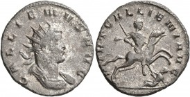 Gallienus, 253-268. Antoninianus (Billon, 20 mm, 3.56 g), Mediolanum, 260-261. GALLIENVS AVG Radiate and cuirassed bust of Gallienus to right. Rev. VI...
