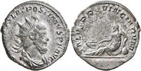 Postumus, Romano-Gallic Emperor, 260-269. Antoninianus (Billon, 22 mm, 3.97 g, 12 h), Cologne, summer 260. IMP C M CASS LAT POSTIMVS (sic!) P F AVG Ra...