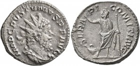 Postumus, Romano-Gallic Emperor, 260-269. Antoninianus (Billon, 21 mm, 3.57 g, 7 h), Cologne, 266. IMP C POSTVMVS P F AVG Radiate, draped and cuirasse...