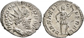 Postumus, Romano-Gallic Emperor, 260-269. Antoninianus (Silver, 22 mm, 3.09 g, 6 h), Cologne, 266. IMP C POSTVMVS P F AVG Radiate, draped and cuirasse...