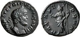 Tetricus I, Romano-Gallic Emperor, 271-274. 'Denarius' (Bronze, 20 mm, 3.26 g, 6 h), offstrike from Aureus dies, Cologne, autumn 272. IMP C TETRICVS P...