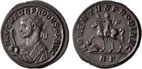 Probus, 276-282. Antoninianus (Bronze, 24 mm, 4.02 g, 6 h), Rome, early 277 to early 278. IMP C M AVR PROBVS P F AVG Radiate bust of Probus to left in...