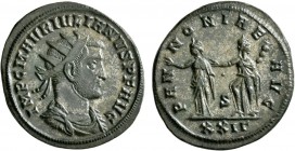 Julian of Pannonia, usurper, 284-285. Antoninianus (Silvered bronze, 22 mm, 3.90 g, 12 h), Siscia, December 284. IMP C M AVR IVLIANVS P F AVG Radiate,...