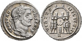 Constantius I, as Caesar, 293-305. Argenteus (Silver, 20 mm, 3.06 g, 12 h), Rome, circa 295-297. CONSTANTIVS CAES Laureate head of Constantius I to ri...