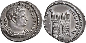 Constantine I, 307/310-337. 1/2 Argenteus (Silver, 15 mm, 1.64 g, 5 h), Treveri, 307-308. IMP CONSTANTINVS P F AVG Laureate and cuirassed bust of Cons...