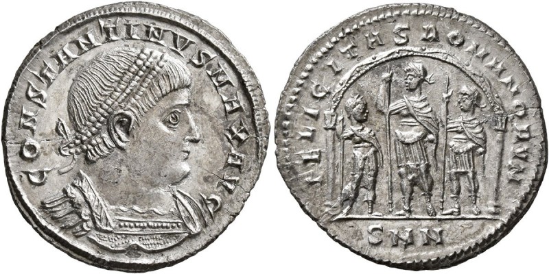 Constantine I, 307/310-337. Miliarense (Silver, 24 mm, 4.34 g, 12 h), Nicomedia,...