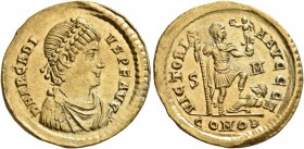 Arcadius, 383-408. Solidus (Gold, 19 mm, 4.46 g, 6 h), Sirmium, 402-408. D N ARCADI-VS P F AVG Pearl-diademed, draped and cuirassed bust of Arcadius t...