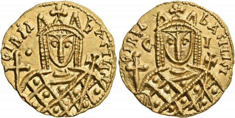 Irene, 797-802. Solidus (Gold, 19 mm, 3.79 g, 6 h), Syracuse, 798-802. ЄIRIn bAS...