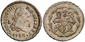 1793. Carlos IV. Segovia. 1 maravedí (AC. 21) Bella. Escasa así. 1,12 g. EBC.