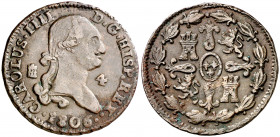 1806. Carlos IV. Segovia. 4 maravedís. (AC. 60). 5,34 g. MBC.