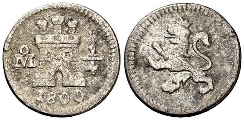 1800. Carlos IV. México. 1/4 de real. (AC. 128). Oxidaciones. Escasa. 0,73 g. (M...