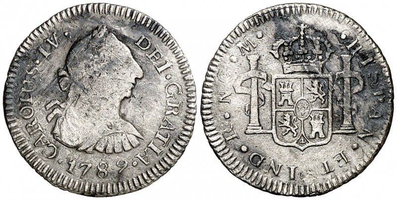 1789. Carlos IV. Guatemala. M. 1/2 de real. (AC. 206). Oxidaciones. Rayitas. Bus...