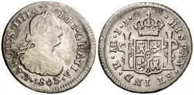 1803. Carlos IV. Lima. IJ. 1/2 de real. (AC. 241). 1,63 g. BC/BC+.