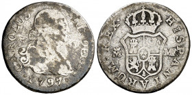1797. Carlos IV. Madrid. MF. 1/2 real. (AC. 259). 1,25 g. BC-.