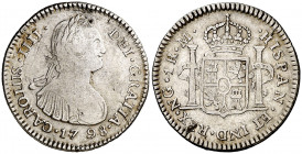 1798. Carlos IV. Guatemala. M. 1 real. (AC. 374). Escasa. 3,33 g. BC/BC+.