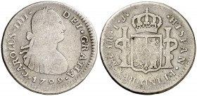 1799. Carlos IV. Lima. IJ. 1 real. (AC. 398). 3,22 g. BC.