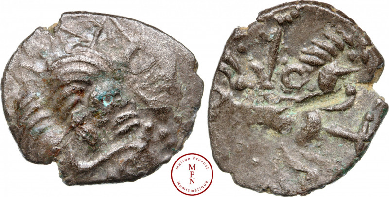 Coriosolites, Région de Corseul, Quart de statère de Billon, classe Vb, 80-50 av...