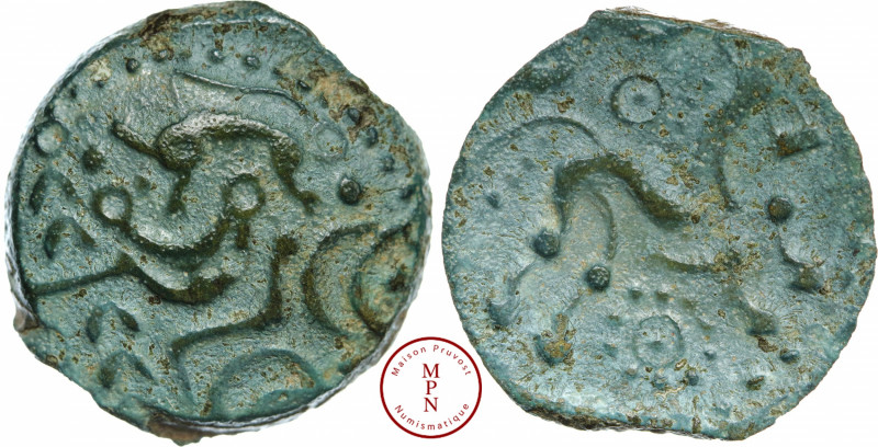 Aulerques Eburovices, Région d'Evreux, Bronze au cheval, 60-50 avant J.-C., Av. ...
