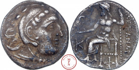 Macédoine, Alexandre III le Grand (336-323), Colophon, Drachme, Ca. 310-301, Av. Tête d'Alexandre II le Grand en Hercule, à droite, coiffée de la peau...