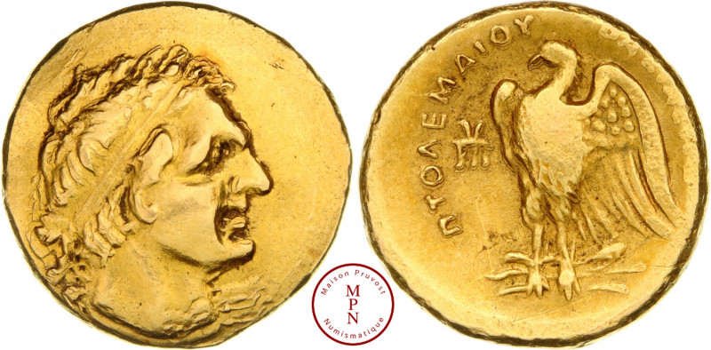 Égypte, Ptolémée Ier Soter (305-282), Triobole, Av. Buste diadémé à droite porta...