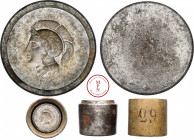 Lucania, Velia, Coin d'artiste en creux inspiré de l'avers du didrachme de Lucanie, XIXe-XXe siècle, Fer, 32.5x27.5 mm, Vendu dans une boite d'origine...